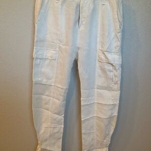 Joie White Cargo Jumpsuit-Style Pants